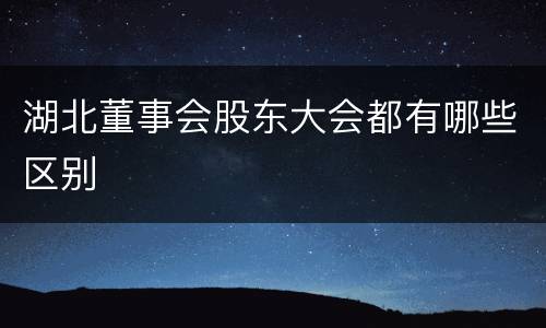 湖北董事会股东大会都有哪些区别