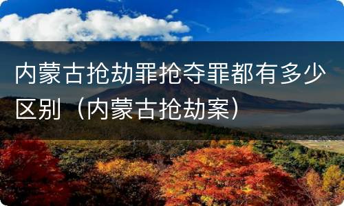 内蒙古抢劫罪抢夺罪都有多少区别（内蒙古抢劫案）