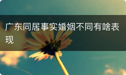 广东同居事实婚姻不同有啥表现
