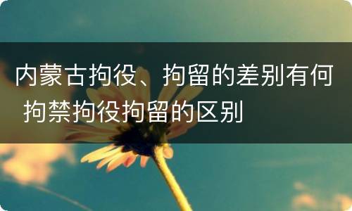 内蒙古拘役、拘留的差别有何 拘禁拘役拘留的区别