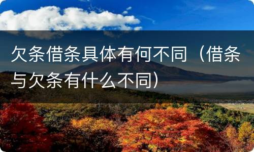 欠条借条具体有何不同（借条与欠条有什么不同）