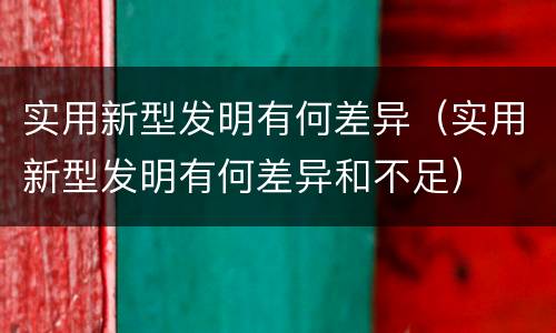 实用新型发明有何差异（实用新型发明有何差异和不足）
