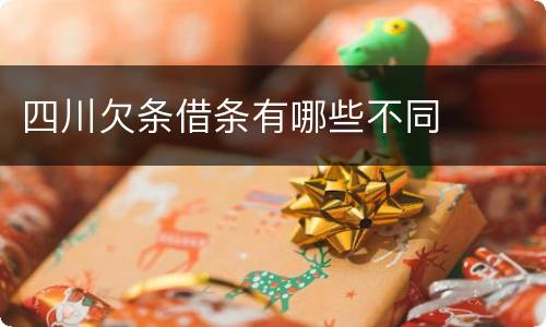 四川欠条借条有哪些不同