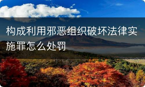 构成利用邪恶组织破坏法律实施罪怎么处罚