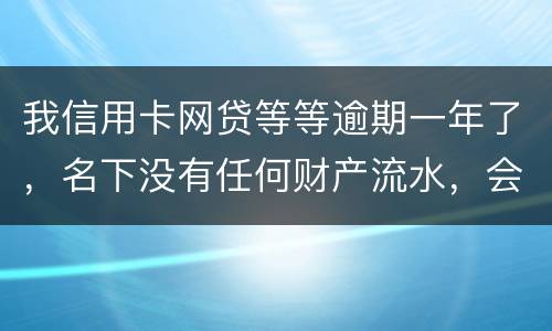 我信用卡网贷等等逾期一年了，名下没有任何财产流水，会不会被强制执行