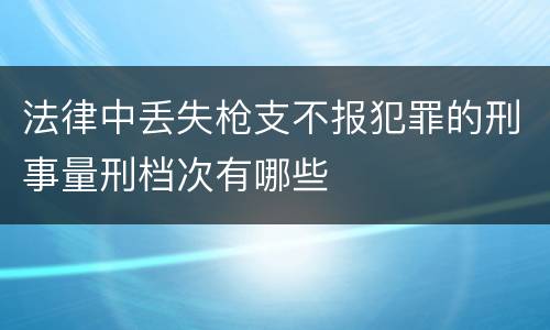 法律中丢失枪支不报犯罪的刑事量刑档次有哪些