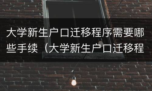 大学新生户口迁移程序需要哪些手续（大学新生户口迁移程序需要哪些手续呢）