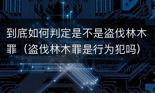 到底如何判定是不是盗伐林木罪（盗伐林木罪是行为犯吗）