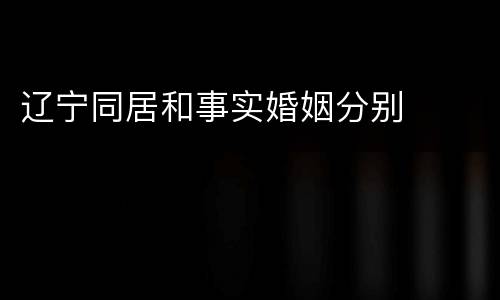 辽宁同居和事实婚姻分别