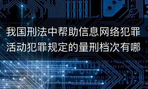 我国刑法中帮助信息网络犯罪活动犯罪规定的量刑档次有哪些