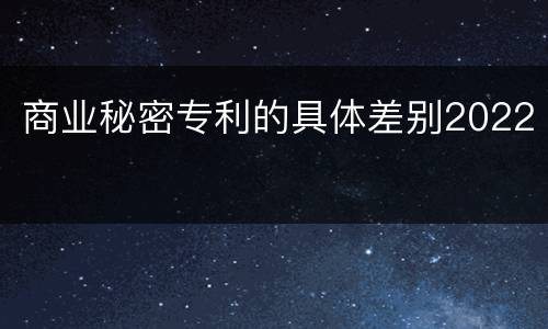 商业秘密专利的具体差别2022