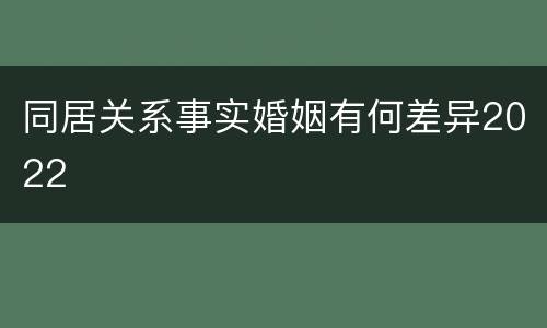 同居关系事实婚姻有何差异2022