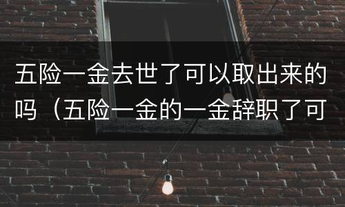五险一金去世了可以取出来的吗（五险一金的一金辞职了可以取出来吗）