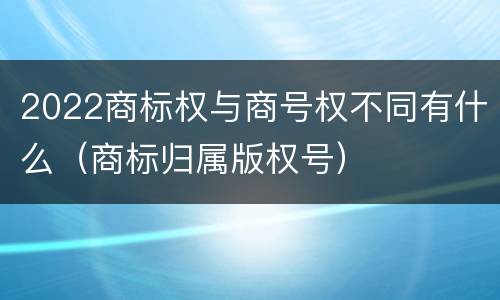 2022商标权与商号权不同有什么（商标归属版权号）