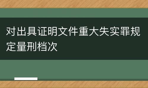 对出具证明文件重大失实罪规定量刑档次