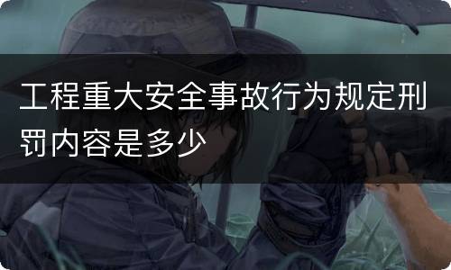 工程重大安全事故行为规定刑罚内容是多少