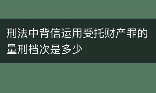刑法中背信运用受托财产罪的量刑档次是多少