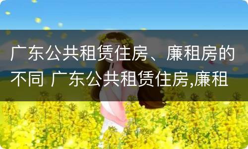 广东公共租赁住房、廉租房的不同 广东公共租赁住房,廉租房的不同标准