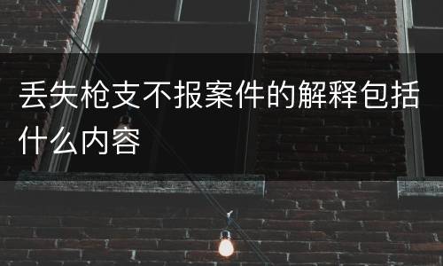 丢失枪支不报案件的解释包括什么内容