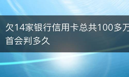 欠14家银行信用卡总共100多万首会判多久