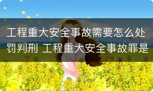 工程重大安全事故需要怎么处罚判刑 工程重大安全事故罪是单位犯罪吗