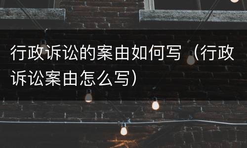 行政诉讼的案由如何写（行政诉讼案由怎么写）