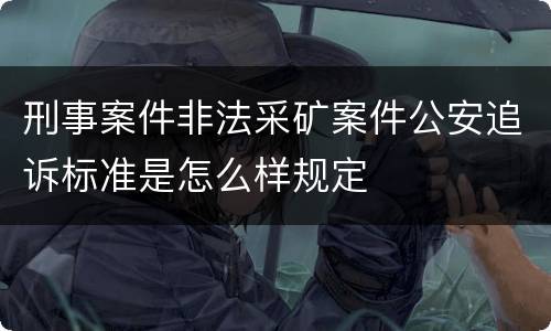 刑事案件非法采矿案件公安追诉标准是怎么样规定