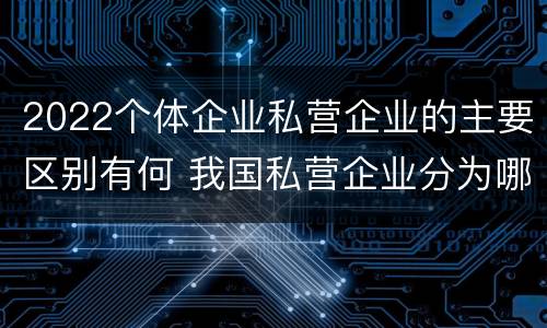 2022个体企业私营企业的主要区别有何 我国私营企业分为哪些