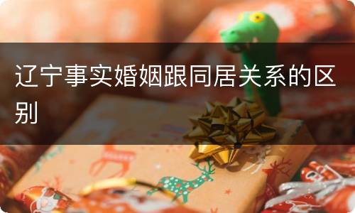 辽宁事实婚姻跟同居关系的区别
