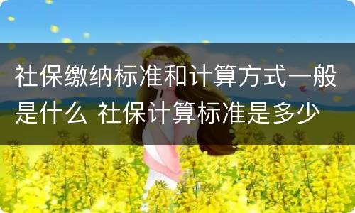 社保缴纳标准和计算方式一般是什么 社保计算标准是多少
