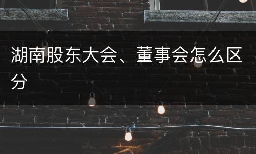 湖南股东大会、董事会怎么区分