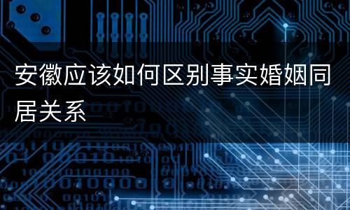 安徽应该如何区别事实婚姻同居关系