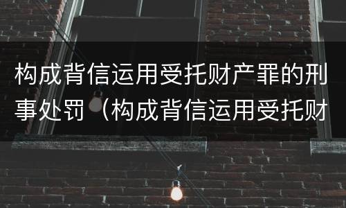 构成背信运用受托财产罪的刑事处罚（构成背信运用受托财产罪的刑事处罚案例）