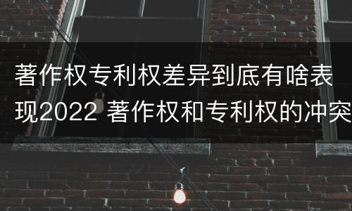 著作权专利权差异到底有啥表现2022 著作权和专利权的冲突