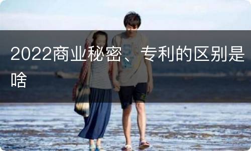2022商业秘密、专利的区别是啥