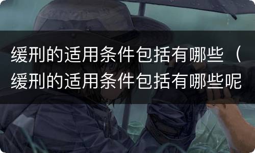 缓刑的适用条件包括有哪些（缓刑的适用条件包括有哪些呢）