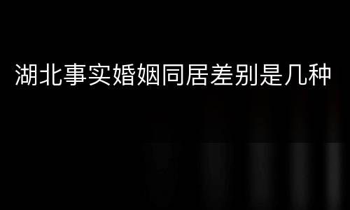 湖北事实婚姻同居差别是几种