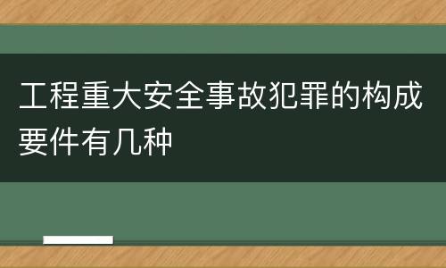 工程重大安全事故犯罪的构成要件有几种