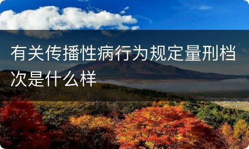 有关传播性病行为规定量刑档次是什么样