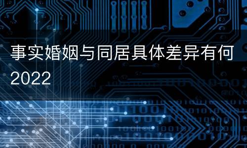 事实婚姻与同居具体差异有何2022