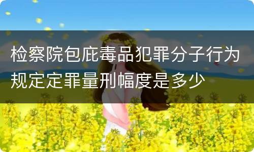 检察院包庇毒品犯罪分子行为规定定罪量刑幅度是多少