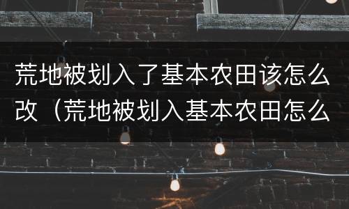 荒地被划入了基本农田该怎么改（荒地被划入基本农田怎么复议）