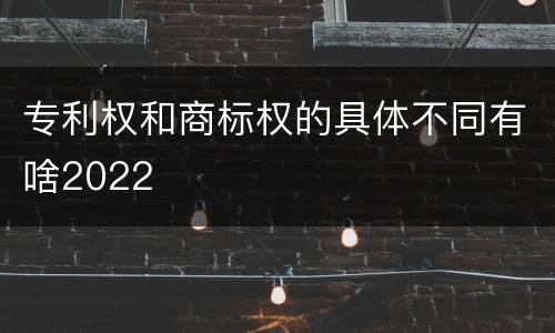专利权和商标权的具体不同有啥2022
