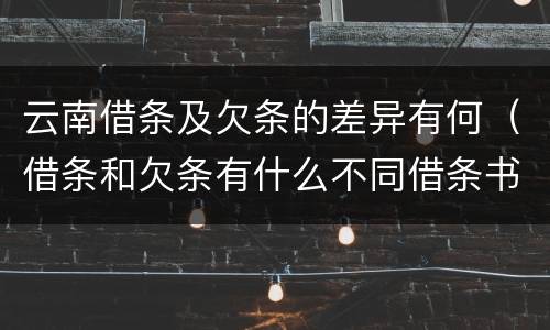 云南借条及欠条的差异有何（借条和欠条有什么不同借条书写）