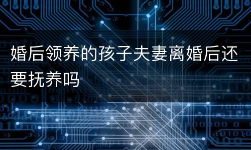 婚后领养的孩子夫妻离婚后还要抚养吗