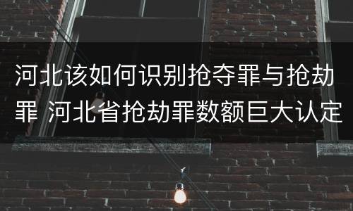 河北该如何识别抢夺罪与抢劫罪 河北省抢劫罪数额巨大认定标准