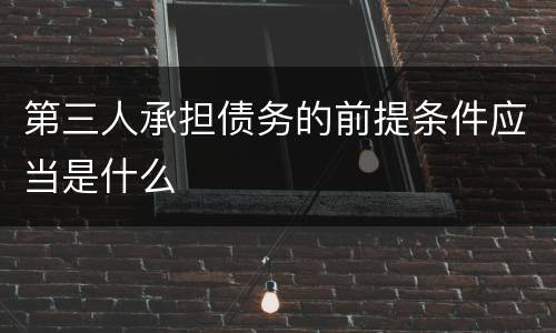 第三人承担债务的前提条件应当是什么