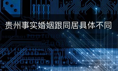 贵州事实婚姻跟同居具体不同