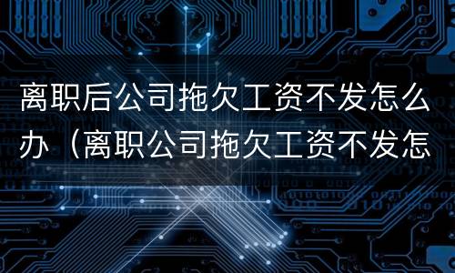 离职后公司拖欠工资不发怎么办（离职公司拖欠工资不发怎么办深圳公民）