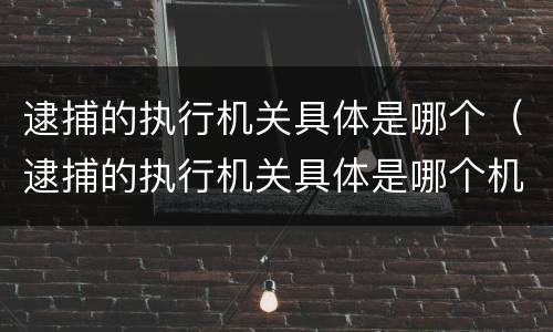 逮捕的执行机关具体是哪个（逮捕的执行机关具体是哪个机关）